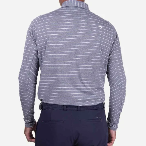 KJUS Polos-Men'S Soren Melange Stripe Polo L/S Atlanta Blue/White