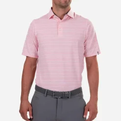KJUS Polos-Men'S Soren Melange Stripe Polo S/S Pink Salt/White
