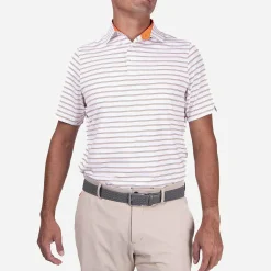 KJUS Polos-Men'S Soren Multi Stripe Polo S/S White/Kjus Orange
