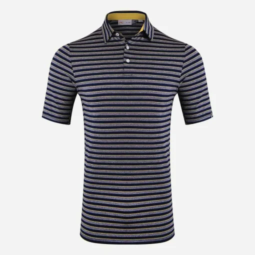 KJUS Polos-Men'S Soren Multi Stripe Polo S/S Iron/Atlanta Blue