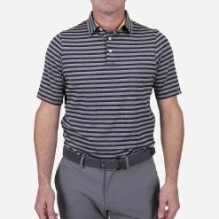 KJUS Polos-Men'S Soren Multi Stripe Polo S/S Iron/Atlanta Blue