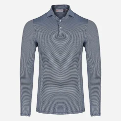 KJUS Polos-Men'S Soren Stripe Polo L/S Niagara/Atlanta Blue