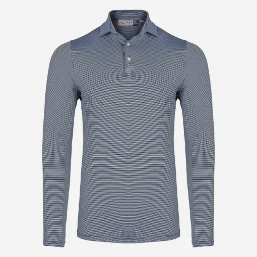 KJUS Polos-Men'S Soren Stripe Polo L/S Niagara/Atlanta Blue