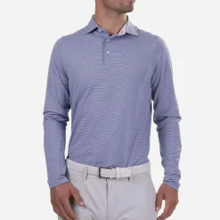 KJUS Polos-Men'S Soren Stripe Polo L/S Mykonos/Alloy