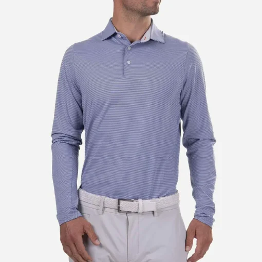 KJUS Polos-Men'S Soren Stripe Polo L/S Mykonos/Alloy