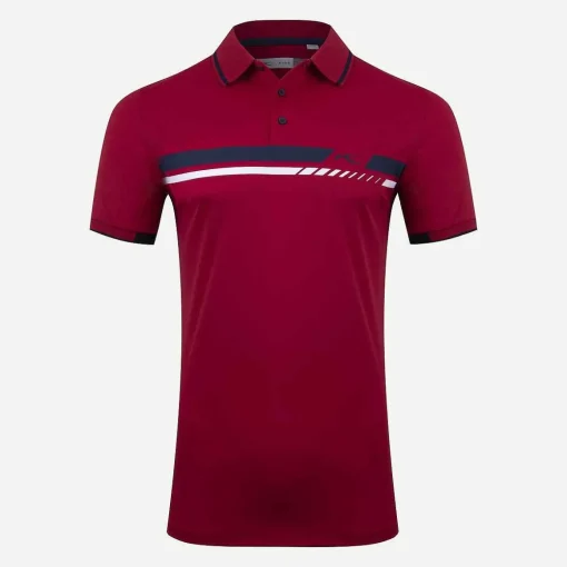 KJUS Polos-Men'S Spot Printed Polo S/S Cardinal/Atlanta Blue