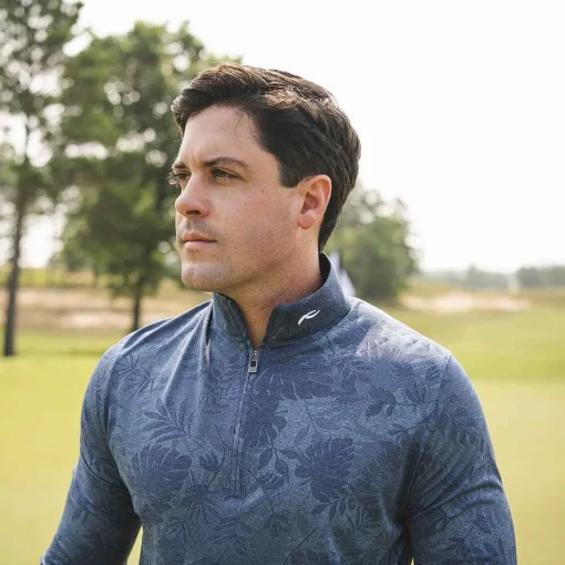 KJUS Midlayers & Sweaters-Men'S Stephen Half-Zip Steel Blue/Atlanta Blue