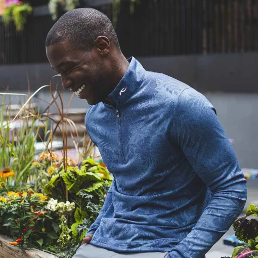 KJUS Midlayers & Sweaters-Men'S Stephen Half-Zip Steel Blue/Atlanta Blue