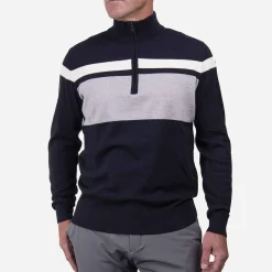 KJUS Midlayers & Sweaters-Men'S Stripe Sweater Half-Zip Deep Space