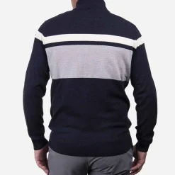KJUS Midlayers & Sweaters-Men'S Stripe Sweater Half-Zip Deep Space