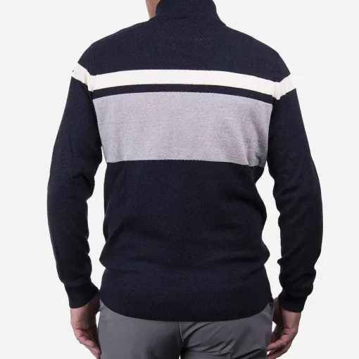 KJUS Midlayers & Sweaters-Men'S Stripe Sweater Half-Zip Deep Space