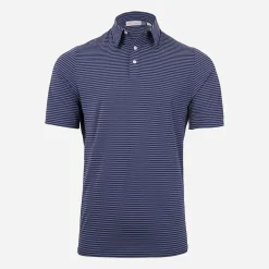 KJUS Polos & Shirts-Men'S Twill Stripe Polo S/S Atlanta Blue