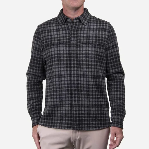 KJUS Polos & Shirts-Men'S Yellowstone Shirt Steel Grey Melange/Black