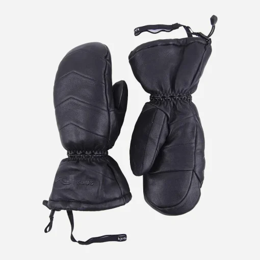 KJUS Accessories-Unisex Leather Mitten Black