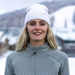 KJUS Accessories-Unisex Side Logo Beanie White