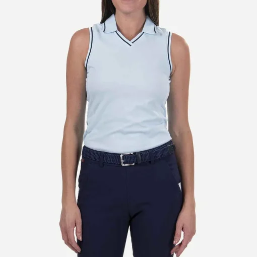 KJUS Polos-Women'S Bailey V-Neck Polo S/L Icy Blue