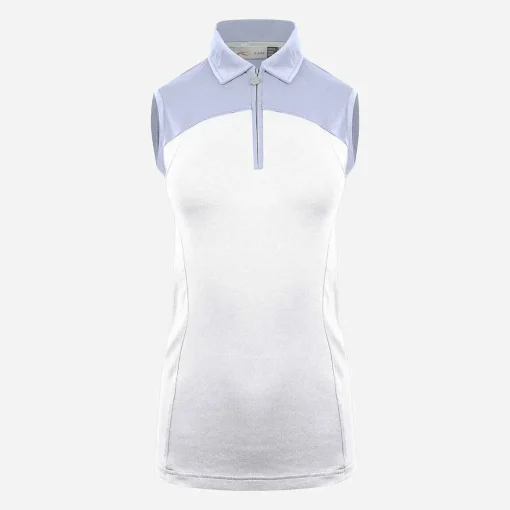 KJUS Polos-Women'S Callie Polo S/L White/Crystal Blue
