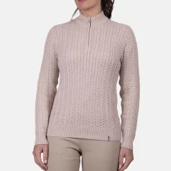 KJUS Midlayers & Sweaters-Women'S Cashmere Luxe Half-Zip Sand/Bone White