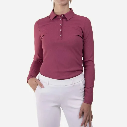 KJUS Polos & Shirts-Women'S Celin Polo L/S Red Plum