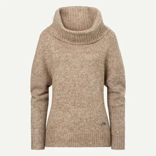 KJUS Midlayers & Sweaters-Women'S Cowl Neck Sweater Oxford Tan Melange