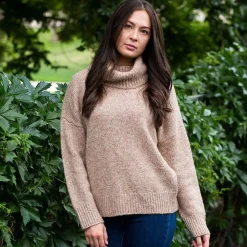 KJUS Midlayers & Sweaters-Women'S Cowl Neck Sweater Oxford Tan Melange