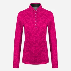 KJUS Polos-Women'S Dana Printed Polo L/S Cranberry