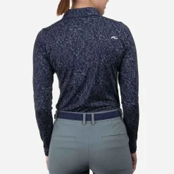 KJUS Polos-Women'S Dana Printed Polo L/S Atlanta Blue/Patina