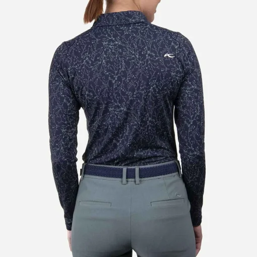 KJUS Polos-Women'S Dana Printed Polo L/S Atlanta Blue/Patina