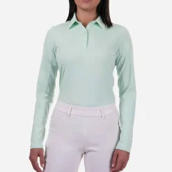 KJUS Polos-Women'S Elena Cooling Polo L/S Cucumber Ice