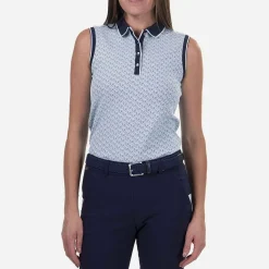 KJUS Polos-Women'S Ella Structure Polo S/L Icy Blue/Atlanta Blue