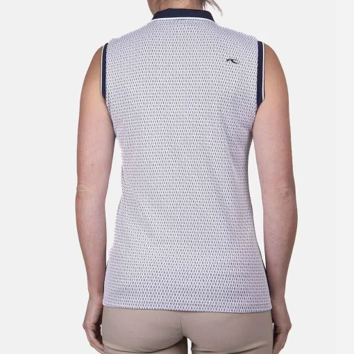 KJUS Polos-Women'S Ella Structure Polo S/L White/Atlanta Blue