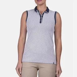 KJUS Polos-Women'S Ella Structure Polo S/L White/Atlanta Blue