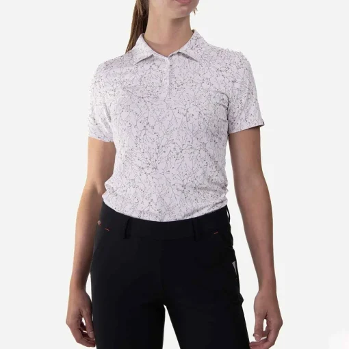 KJUS Polos-Women'S Enya Printed Polo S/S Ivory/Almond
