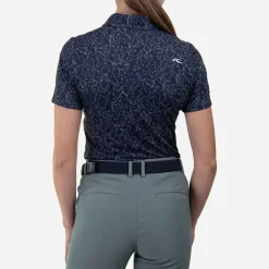 KJUS Polos-Women'S Enya Printed Polo S/S Atlanta Blue/Patina
