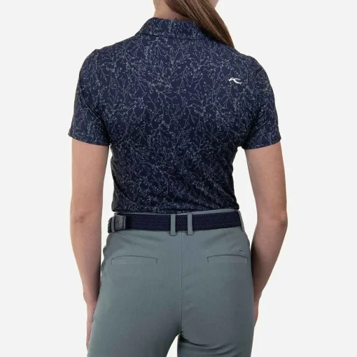 KJUS Polos-Women'S Enya Printed Polo S/S Atlanta Blue/Patina