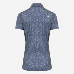 KJUS Polos-Women'S Enya Printed Polo S/S Steel Blue/Bone White