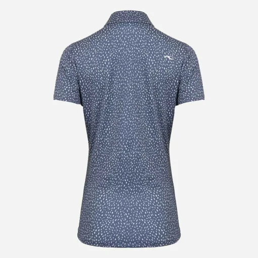 KJUS Polos-Women'S Enya Printed Polo S/S Steel Blue/Bone White