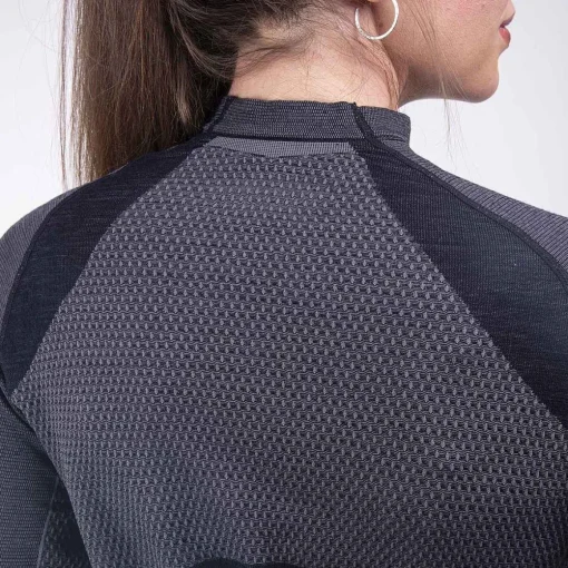 KJUS Base Layers-Women'S Freelite Baselayer L/S Deep Space/Steel Grey