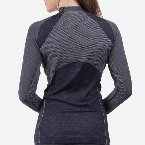 KJUS Base Layers-Women'S Freelite Baselayer L/S Deep Space/Steel Grey