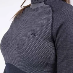 KJUS Base Layers-Women'S Freelite Baselayer L/S Deep Space/Steel Grey
