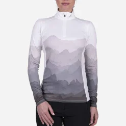 KJUS Midlayers & Sweaters-Women'S Motion Print Half-Zip White/Iron