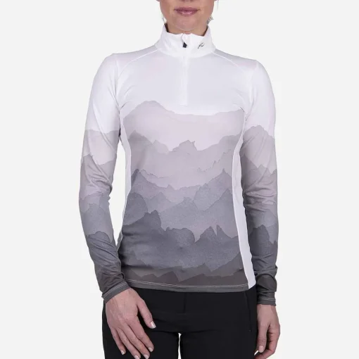 KJUS Midlayers & Sweaters-Women'S Motion Print Half-Zip White/Iron