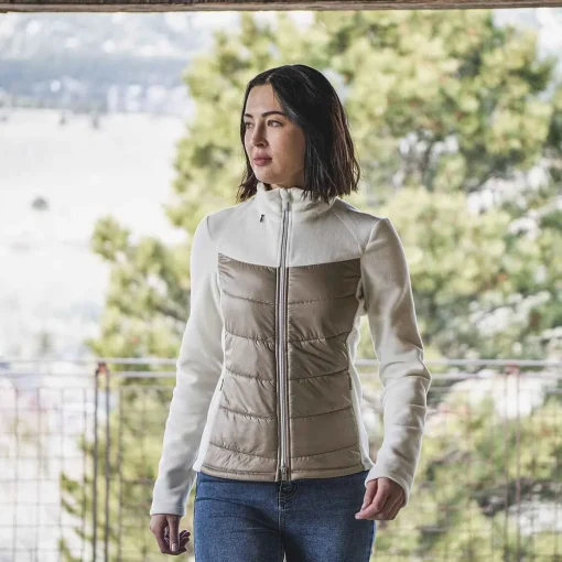 KJUS Jackets & Vests-Women'S Mundin Midlayer Jacket Almond/Ivory