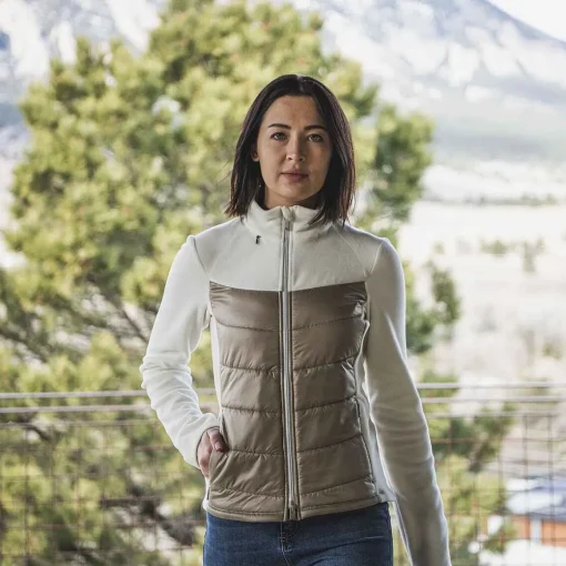 KJUS Jackets & Vests-Women'S Mundin Midlayer Jacket Almond/Ivory
