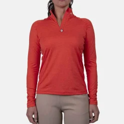 KJUS Activewear-Women'S Nora Cooling Half-Zip Persimmon