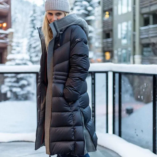 KJUS Jackets & Vests-Women'S Oslo Coat Deep Space/Steel Grey Melange