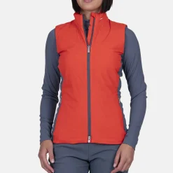 KJUS Midlayers & Sweaters-Women'S Radiation Vest Ii Persimmon/Steel Blue