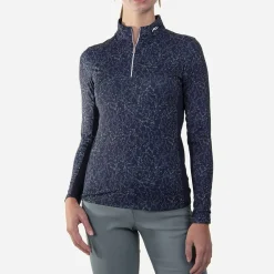 KJUS Midlayers & Sweaters-Women'S Sunshine Printed Half-Zip Atlanta Blue/Patina
