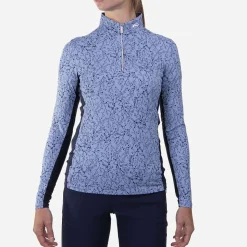 KJUS Midlayers & Sweaters-Women'S Sunshine Printed Half-Zip Calm Blue/Atlanta Blue
