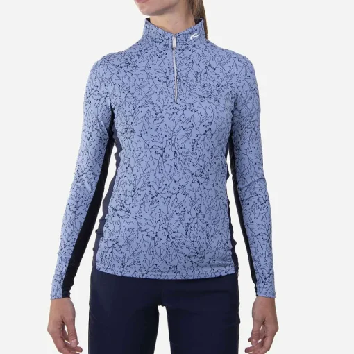 KJUS Midlayers & Sweaters-Women'S Sunshine Printed Half-Zip Calm Blue/Atlanta Blue